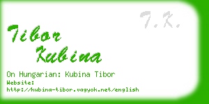 tibor kubina business card